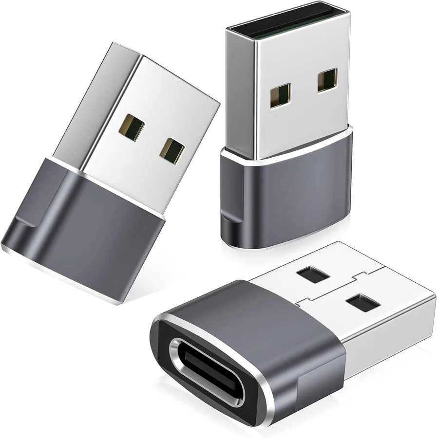 Basesailor USB to USB C Adapter,USBC Female to USB A Male Adapter,Type C Converter Charger for iPhone 17 17e Pro Max,16 15,Ap