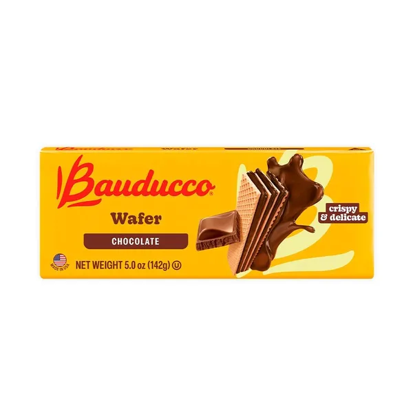 Bauducco Chocolate Wafers - Crispy Wafer Cookies With 3 Delicious, Indulgent, Decadent Layers of Chocolate Flavored Cream - D