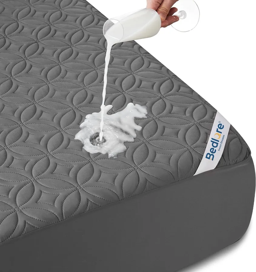 BEDLORE Waterproof Mattress Protector, Queen Size Mattress Pad Noiseless with Deep Pocket 6"-18" Depth, Soft Breathable Dirt-