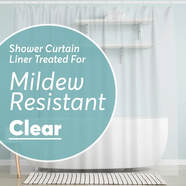 BigFoot Clear Shower Curtain - 72x72 Odorless Plastic with Magnets, Washable Long Bathroom Curtain - Premium PEVA Waterproof
