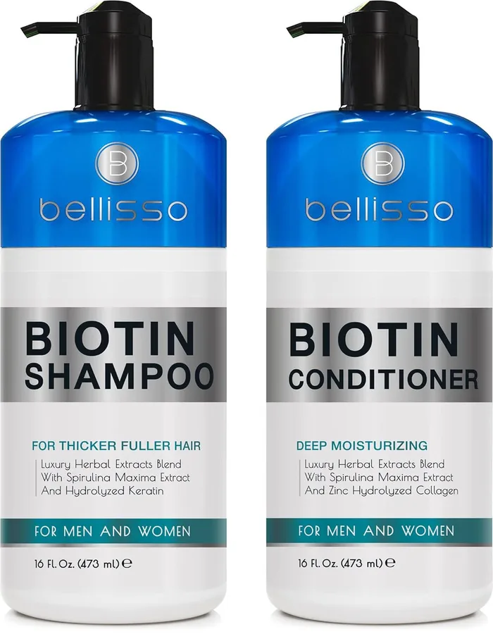 Biotin Shampoo and Conditioner Set - Sulfate and Paraben Free Treatment for Men and Women - Hair Thickening Volumizing Produc