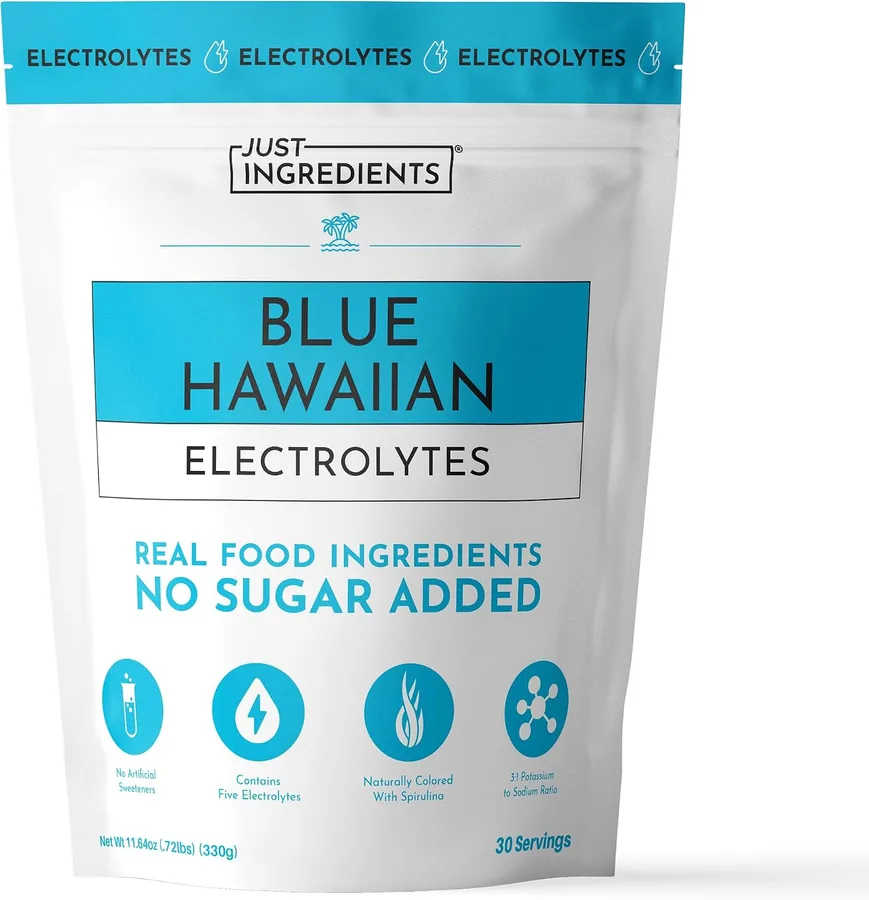 Blue Hawaiian Electrolytes Drink Mix | 30 Servings | Organic Coconut Water, Spirulina & 5 Key Electrolytes