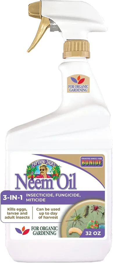 Bonide Captain Jack's Neem Oil, 32 oz Ready-to-Use Spray, Multi-Purpose Fungicide, Insecticide and Miticide for Organic Garde