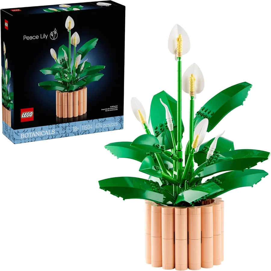 Botanicals Peace Lily Flower Building Set for Adults - Gifts for Birthdays - DIY Bedroom, Book Shelf & Office Decor for Women & Men, Ages 18+ - Artificial Flowers Crafting Kit - 11504