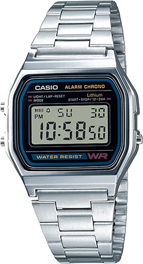 Casio A158WA Series | Unisex Digital Watch | Vintage | WR | 100 SEC Stop Watch | Daily Alarm | Regular Time Keeping: Hour, Mi