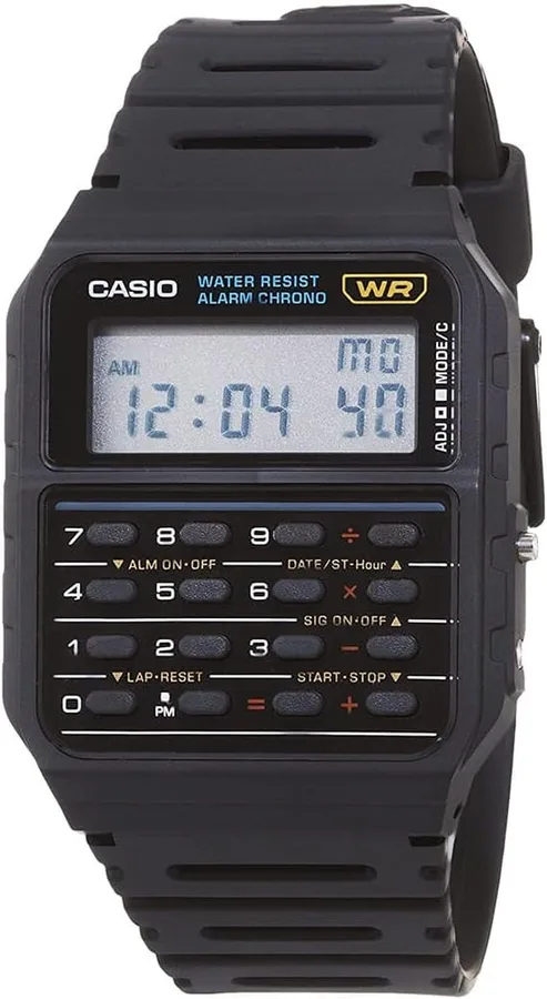 Casio CA53W Vintage Series | Data Bank | 1/100 SEC Stopwatch | Water Resistant | 8 Digit Calculator | Dual Time | Resin Band
