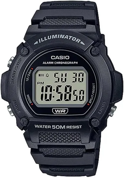 Casio W219H Series | Men’s Digital Watch | 50M WR | LED Illuminator | 100 SEC Chronograph | 1/100 SEC Stopwatch | Daily Alarm