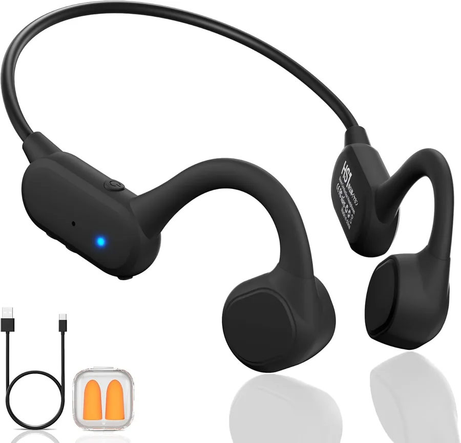 Cevinily Bone Conduction Headphones - Bluetooth 5.4 Wireless Open-Ear Headphones with Microphone, IPX5 Sweatproof Running Hea