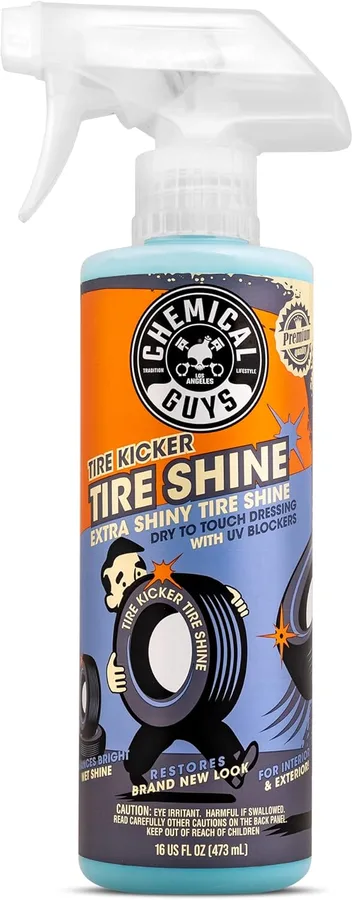 Chemical Guys, Tire Kicker Extra Glossy Tire Shine for Rubber & Trim, 16 oz | Sprayable dressing revives a deep wet look on tires, trim and bumpers, dries to the touch with no greasy sling