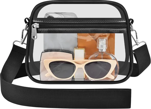 Clear Bag for Stadium Events - Stadium Approved Small Mini Clear Purse, Women's Top-Handle Handbags for Sports Concerts