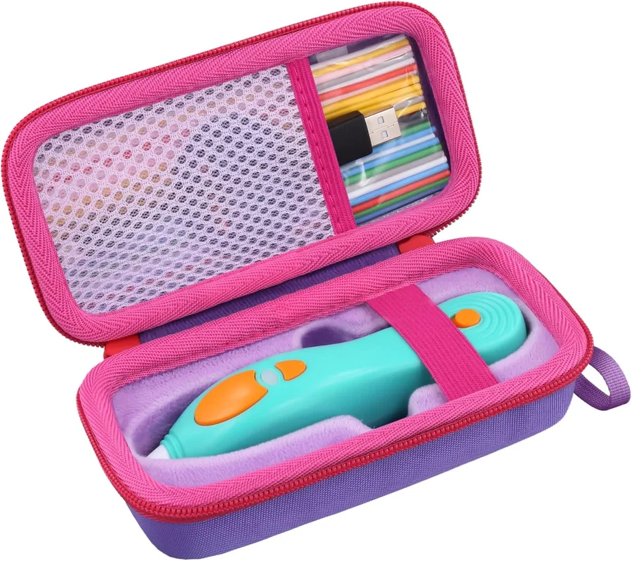 co2CREA Hard Case for NEW 3Doodler Start+ Essentials 3D Pen Set - Storage Organizer with Custom Slots for Art Activity Set, P