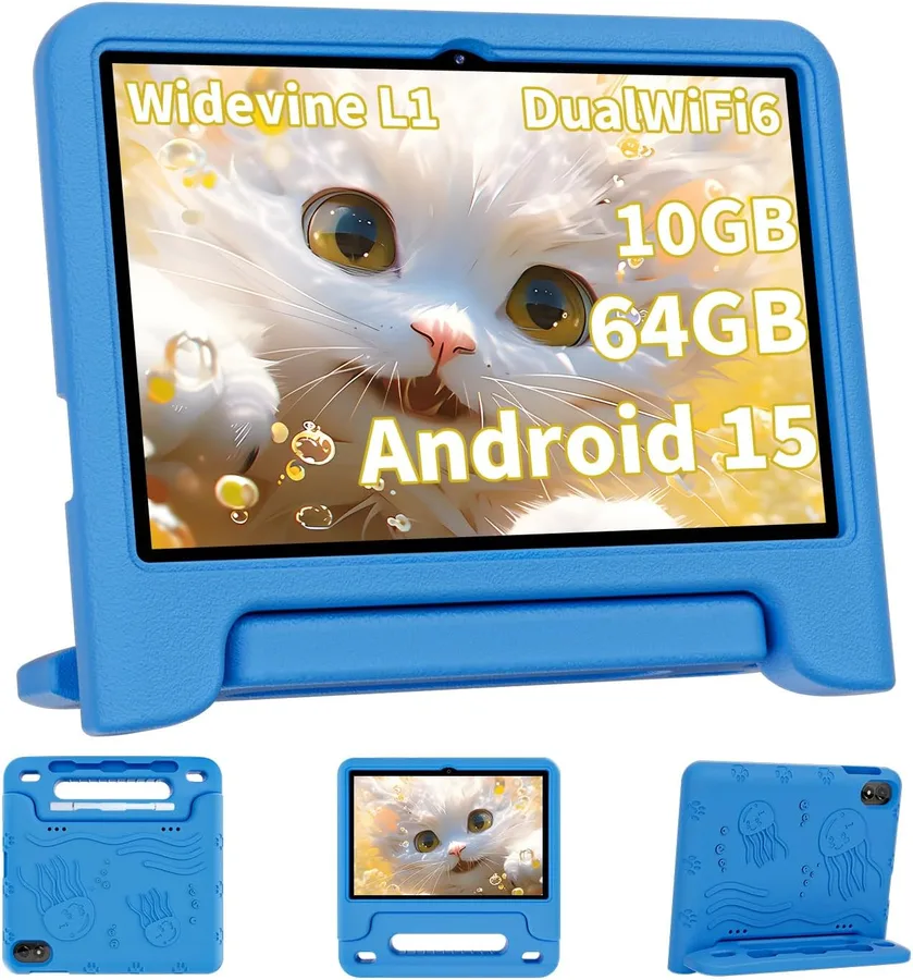 COLORROOM 2026 Upgraded Android 15 Tablet, 10inch Kids Tablet, Octa-core CPU, 10GB+64GB+1TB Expand Tablets for Kids with Kids
