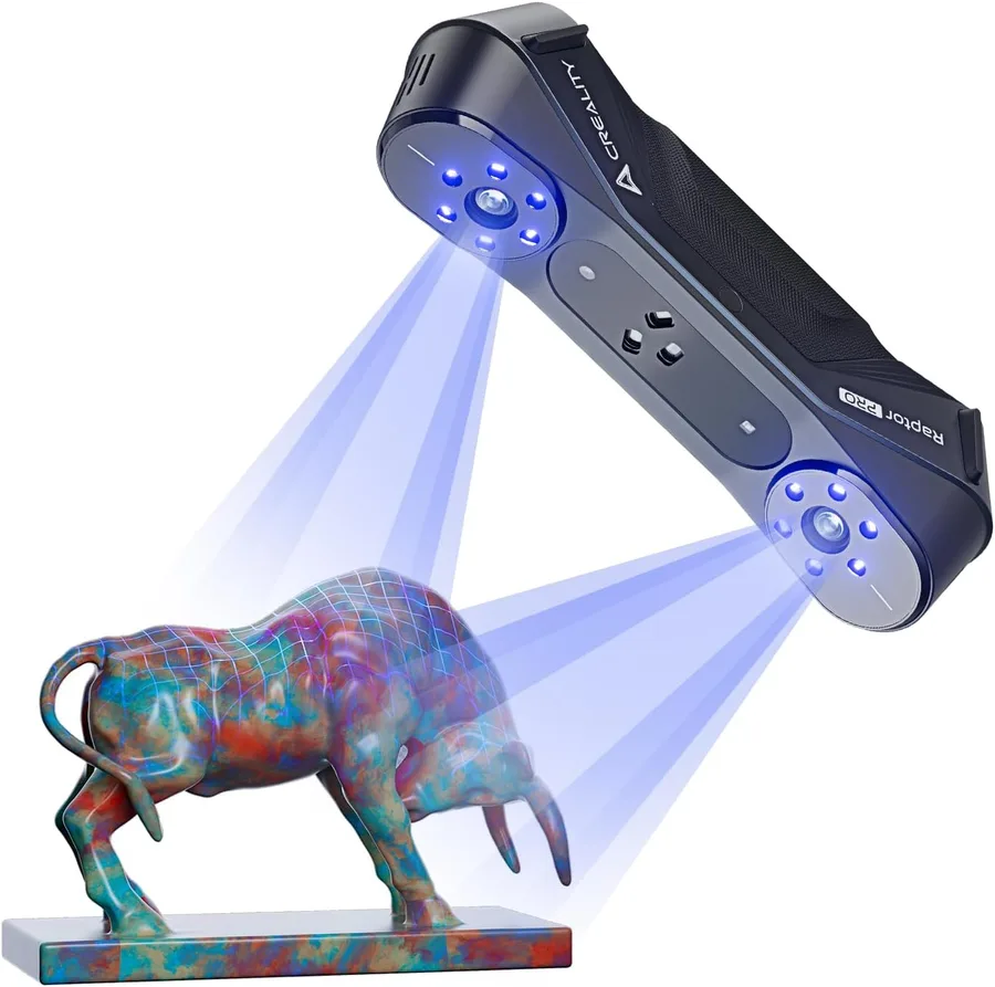 Creality 3D Scanner CR-Scan Raptor Pro for 3D Printing, 22+7 Blue Laser & NIR Handheld Scanner 0.02mm Accuracy, 60fps High-Sp