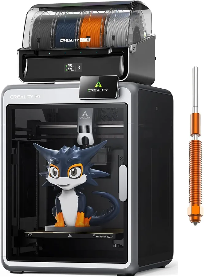 Creality K2 Combo (A) 3D Printer, Multicolor Printing with CFS, 600mm/s Printing Speed, 95% Pre-Assemble, Smart Al Camera & A