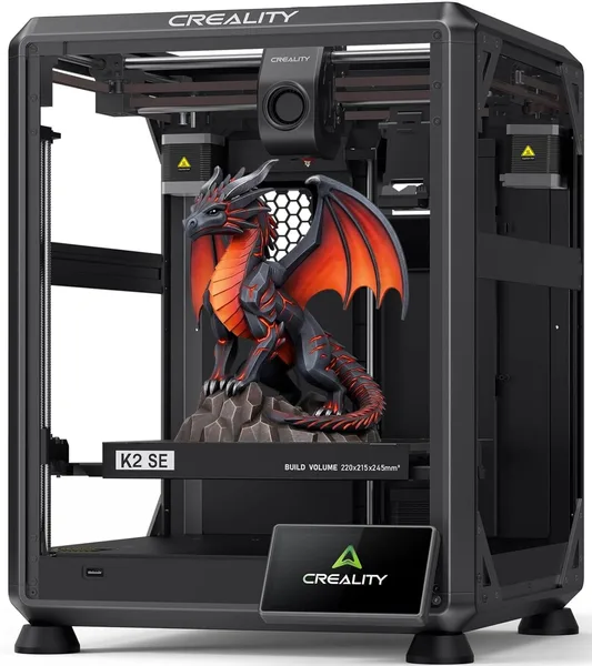 Creality K2 SE 3D Printer, 500mm/s High-Speed Printing, Support Multi Color 3D Printing Needs CFS, Solid Metal Build, Auto Le