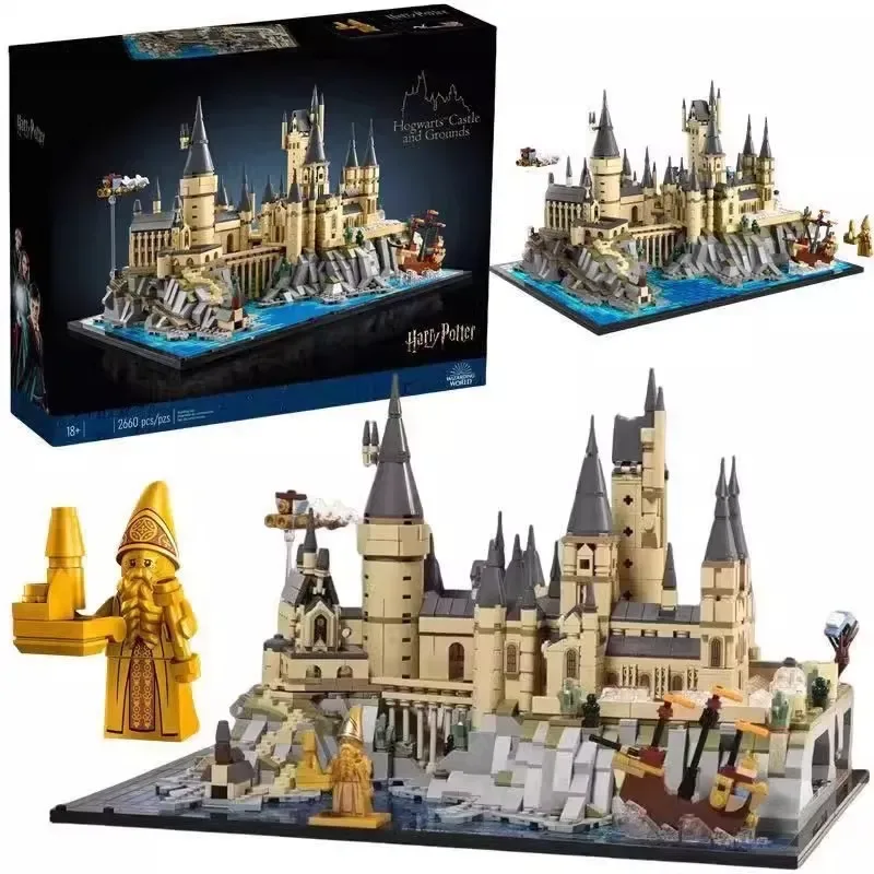 Cross-border new 76419 Harry Potter Hogwarts Castle and Courtyard Assembly Building Blocks Model Street Scene Toy Gift