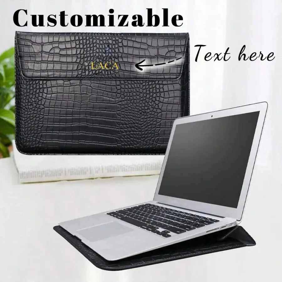 Customized letter Crocodile PU leather mens laptop case bag 133/154 Pro Laptop stand cover case unisex 260603