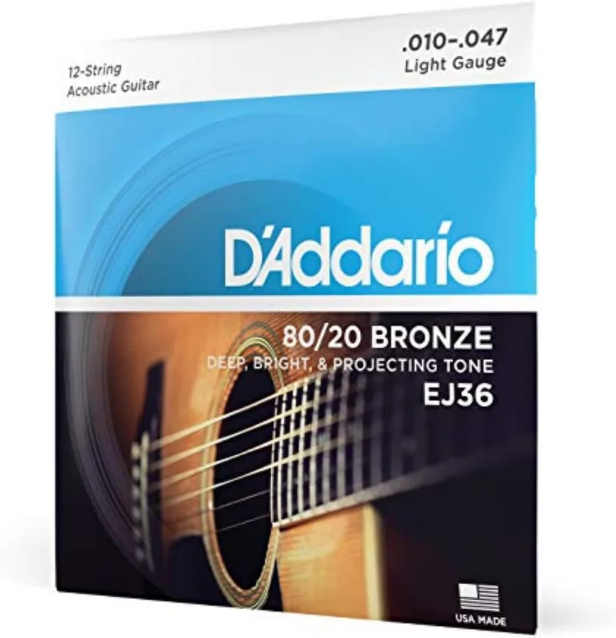 D'Addario Set Acoustic Guitar 80/20 Lite 12Str (EJ36)