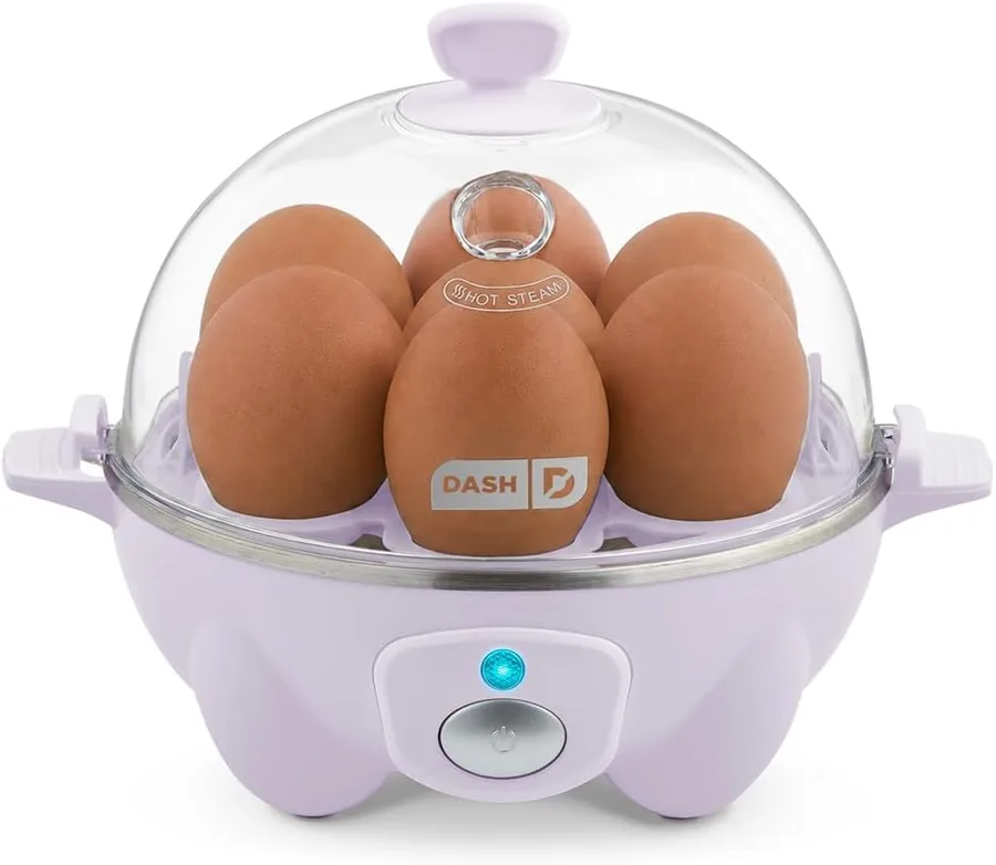 Dash Rapid Egg Cooker, 7 Hard Boiled Eggs, Lavender | Electric Egg Poacher, Boiler, Steamer & Omelette Maker Machine, Soft or Poached Eggs for Breakfast, Auto Shut-Off, BPA-Free