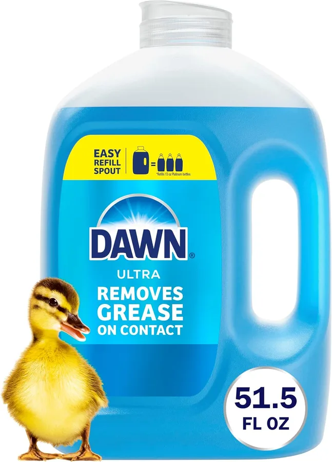 Dawn Ultra Dish Soap Refill Jug, Large Size Original Blue Liquid Dishwashing Detergent, Powerful Dish Soap for Grease, 51.5 oz
