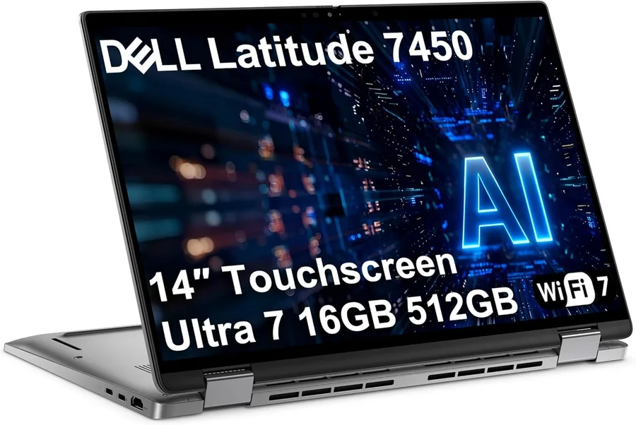 Dell Latitude 7450 7000, 2-in-1 Business AI Laptop (14" FHD+ Touch, Intel Ultra 7 165U (> i7-1365U), 16GB DDR5, 512GB SSD) Th