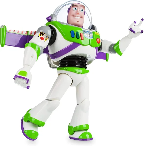 Disney Store Official Buzz Lightyear Interactive Talking Action Figure from Toy Story, Features 10+ English Phrases, Interact