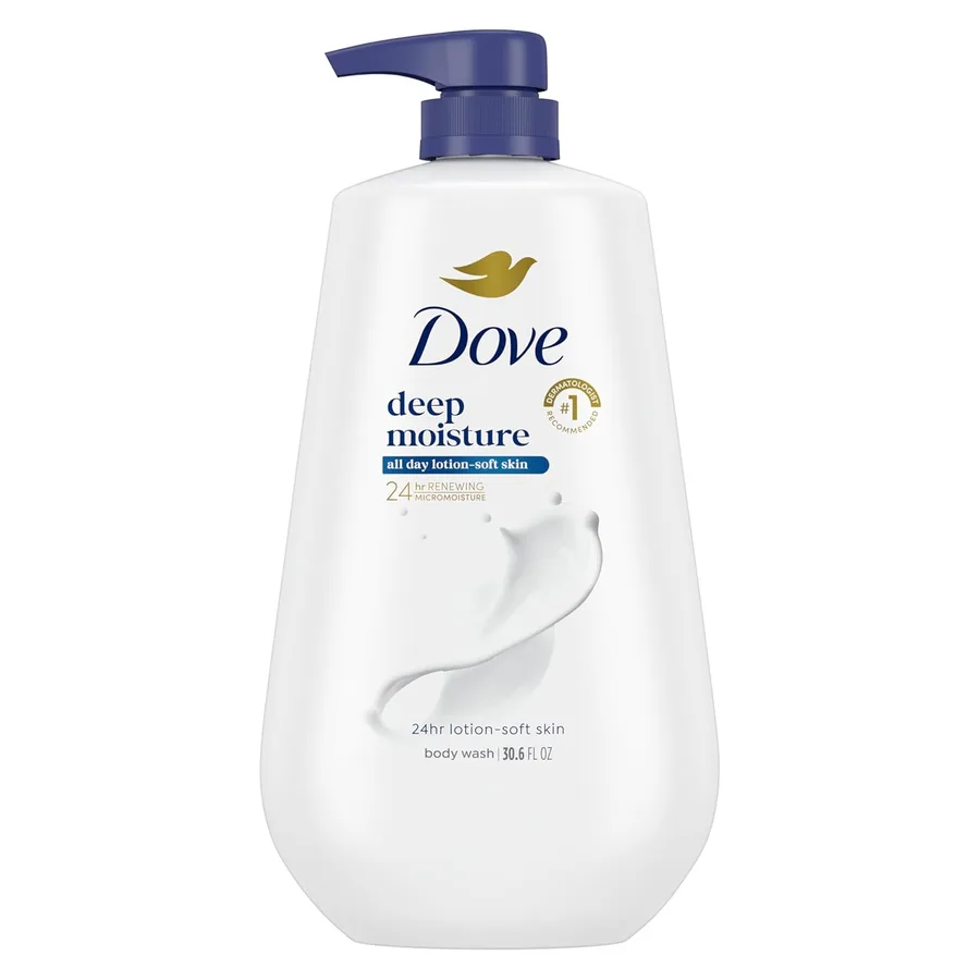 Dove Body Wash Deep Moisture for 24hr Lotion-Soft Skin Moisture Moisturizing Skin Cleanser with No Sulfates No Parabens 30.6