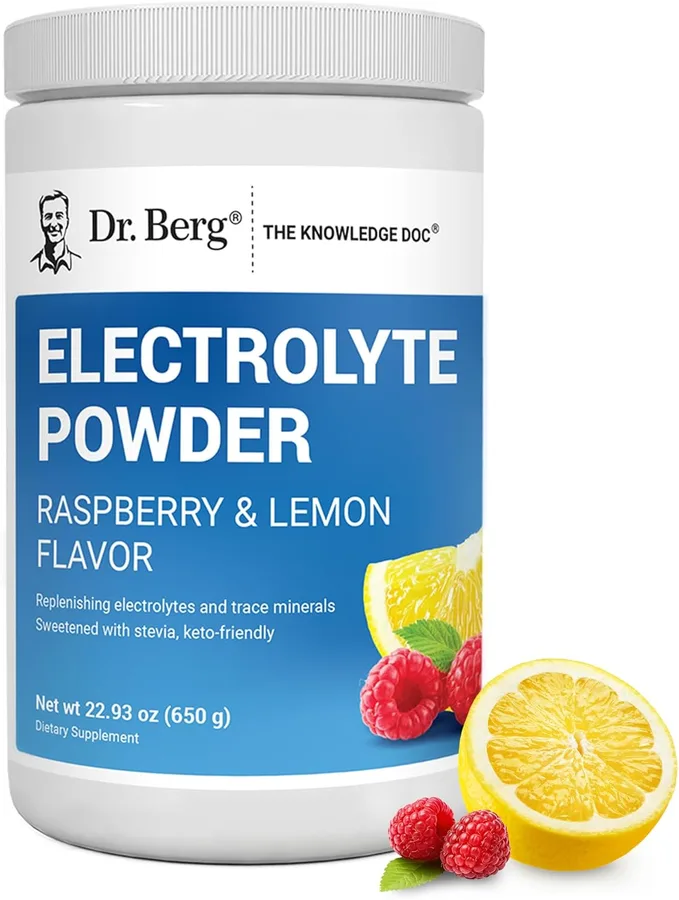 Dr. Berg Zero Sugar Hydration Keto Electrolyte Powder - Enhanced w/ 1000 mg of Potassium & Real Pink Himalayan Salt (NOT Tabl