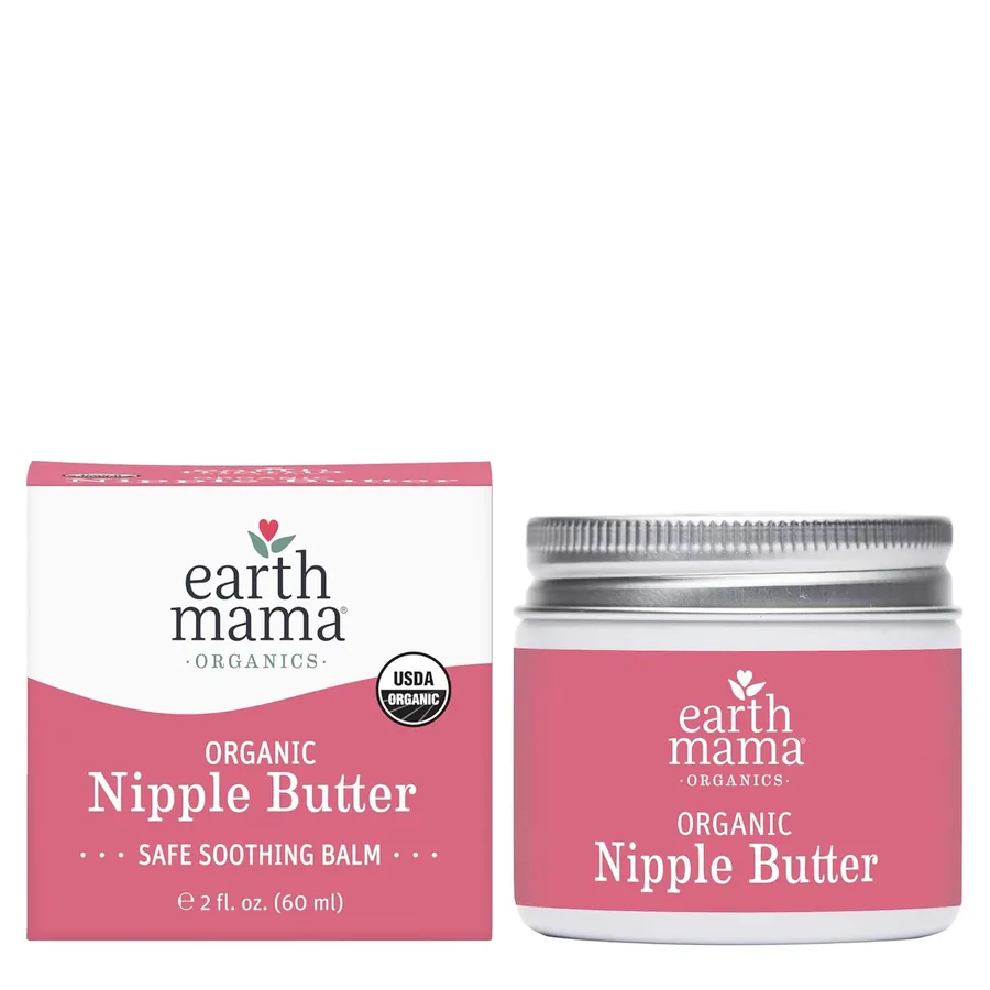 Earth Mama Organic Nipple Butter - 2 fl oz - Lanolin-Free Nipple Cream - Safe, Soothing Balm for Breastfeeding - Postpartum E