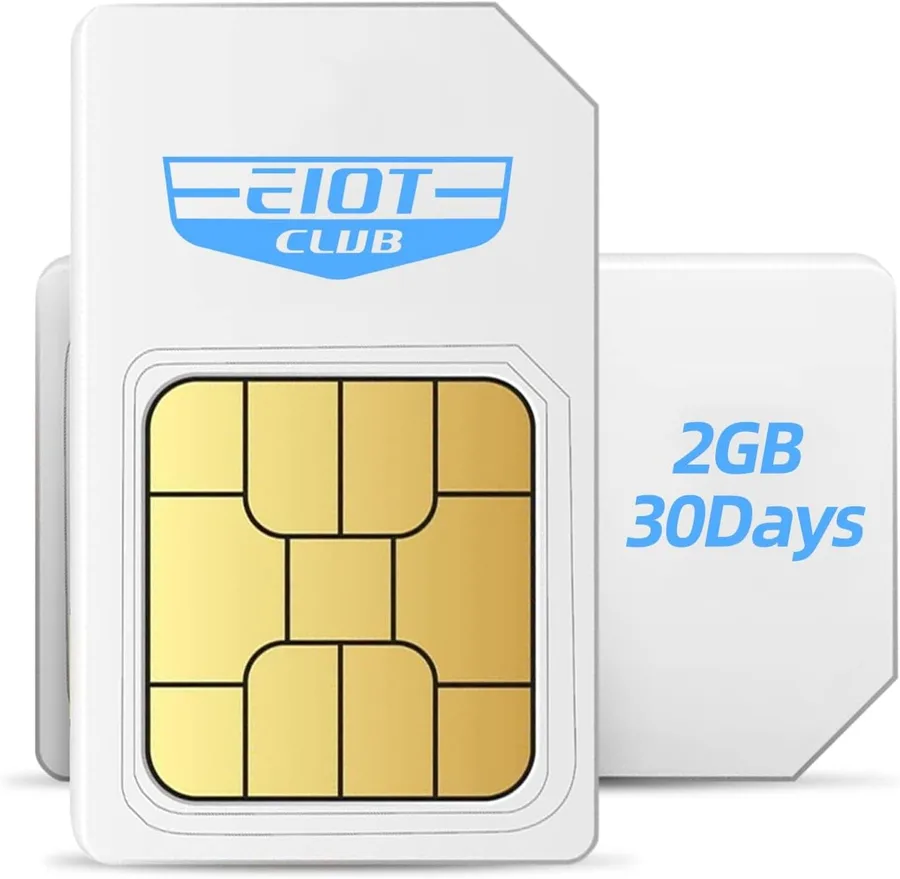 EIOTCLUB Data SIM Card for Unlocked IoT Devices, 2GB 30-Day, Dual Network | Unlocked cameras, routers and tablets, USA covera