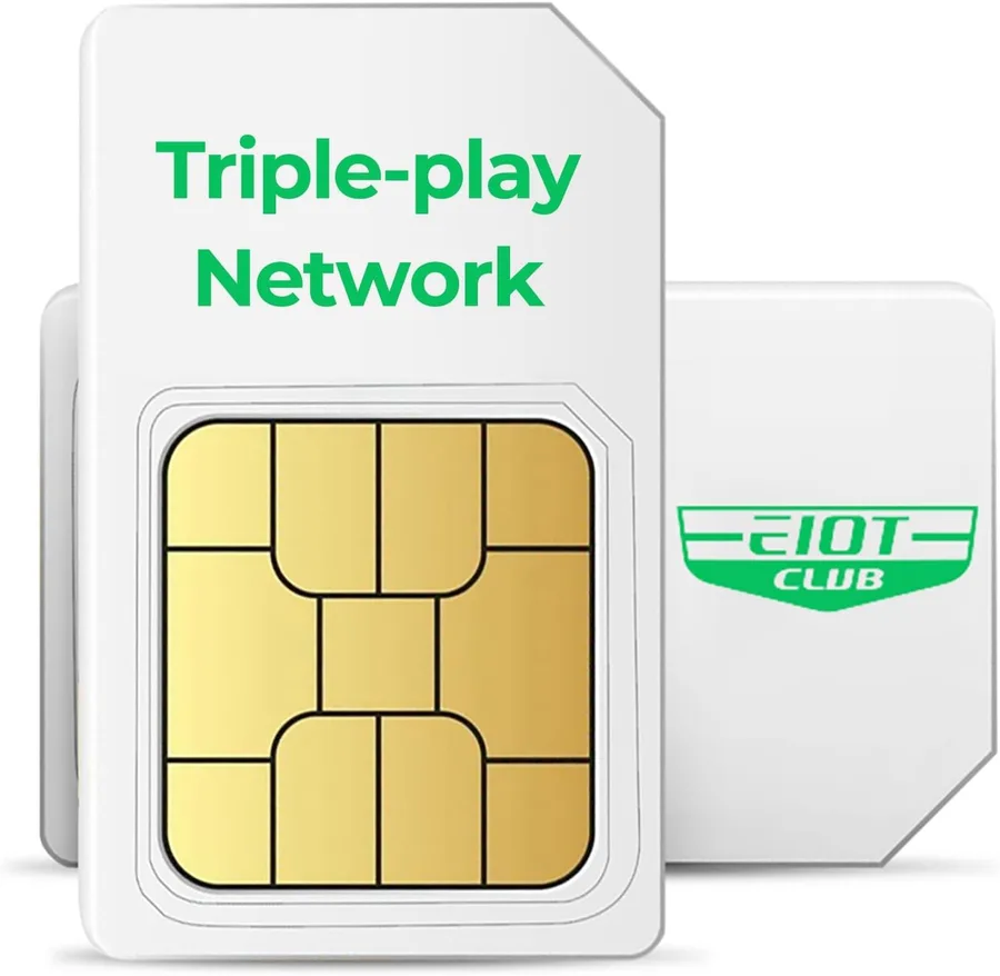 EIOTCLUB Data SIM Card Triple Play- USA Coverage No Contract (100MB Trial) | 5G/4G LTE Cellular for Security Solar and Huntin