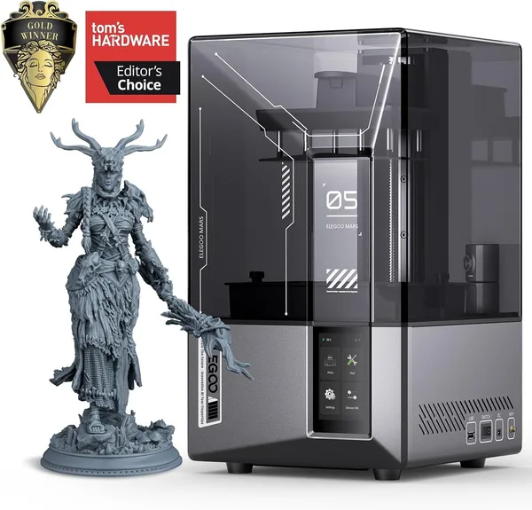 ELEGOO Mars 5 Ultra 7" 9K MSLA Resin 3D Printer with Intelligent Mechanical Sensor, 150mm/h Fast Speed, AI Camera, Wi-Fi Clus