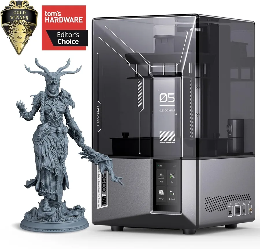ELEGOO Mars 5 Ultra 7" 9K MSLA Resin 3D Printer with Intelligent Mechanical Sensor, 150mm/h Fast Speed, AI Camera, Wi-Fi Clus