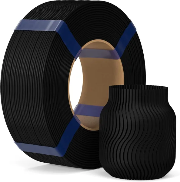 ELEGOO PLA Basic Refill Filament 1.75mm Black 1KG, 3D Printer Filament No Spool Dimensional Accuracy +/- 0.02mm, 3D Printing