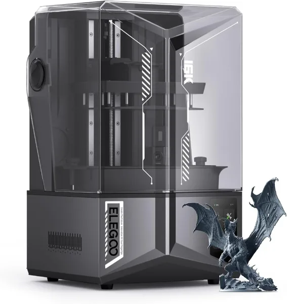 ELEGOO Saturn 4 Ultra 16K Resin 3D Printer with 10" 16K Mono LCD and Flip-up Lid, Smart Tank Heating at 30 °C, 150mm/h High S