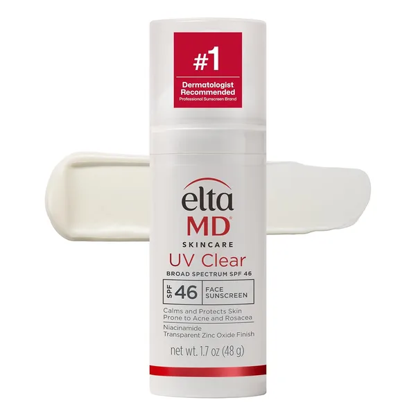 EltaMD UV Clear Face Sunscreen SPF, Oil-Free Sunscreen with Zinc Oxide, Dermatologist Recommended