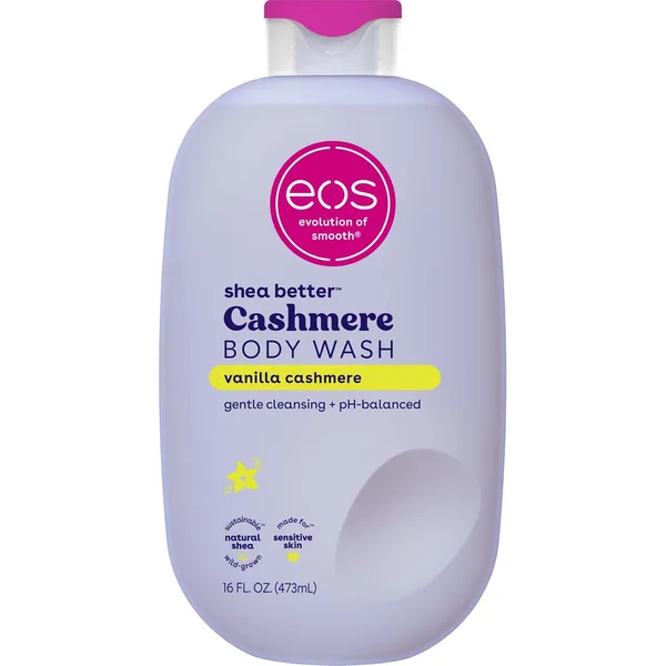 eos Body Wash, Vanilla, Moisturizing Creamy Gel Formula with Shea Butter, Glycerin, Vitamin E, pH Balanced, Sensitive Skin, V
