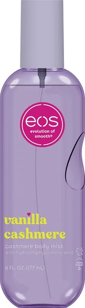 eos Cashmere Body Mist, Vanilla Cashmere, soft musk, cozy caramel, hair mist, body spray for women, moisturizing, hyaluronic