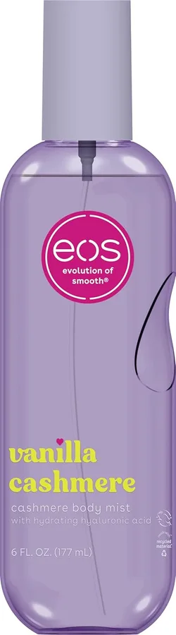 eos Cashmere Body Mist, Vanilla Cashmere, soft musk, cozy caramel, hair mist, body spray for women, moisturizing, hyaluronic