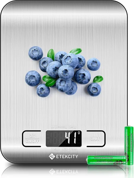 Etekcity Food Kitchen Scale, Digital Grams and Ounces for Weight Loss, Baking, Cooking, Keto and Meal Prep, LCD Display, Medi