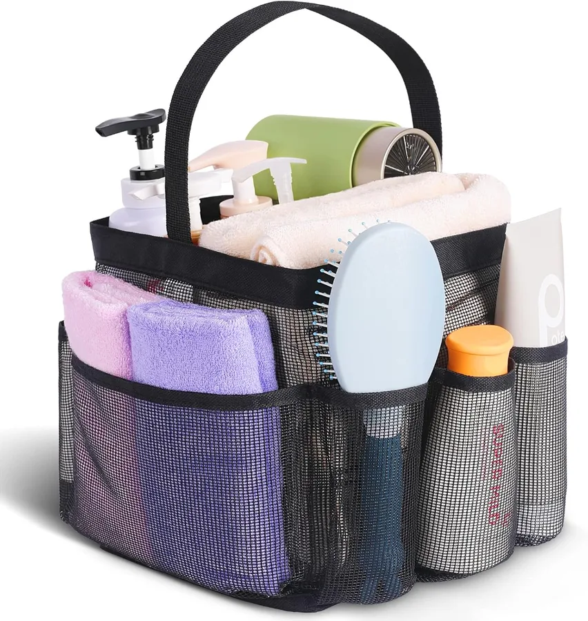 EUDELE Mesh Shower Caddy Portable for College Dorm Room Essentials, Shower Caddy Dorm with 9-Pocket Large Capacity for Beach,