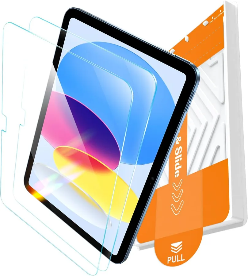 EZ-GLAZ-2 Pack for iPad A16 2025 11th (11 Inch) / 10th Gen 2022 (10.9 Inch) Screen Protector, Military-Grade Shatterproof, 9H