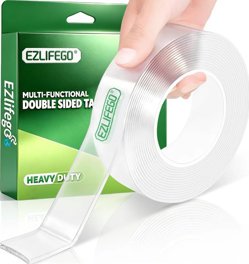EZlifego Heavy Duty Invisible Bond Nano Double Sided Mounting Tape, 16.5FT | Nano-Tech, Holds up to 72 lbs, All-Purpose, Instant Hold, Industrial-Strength Adhesive, Indoor & Outdoor Decor,Back to School