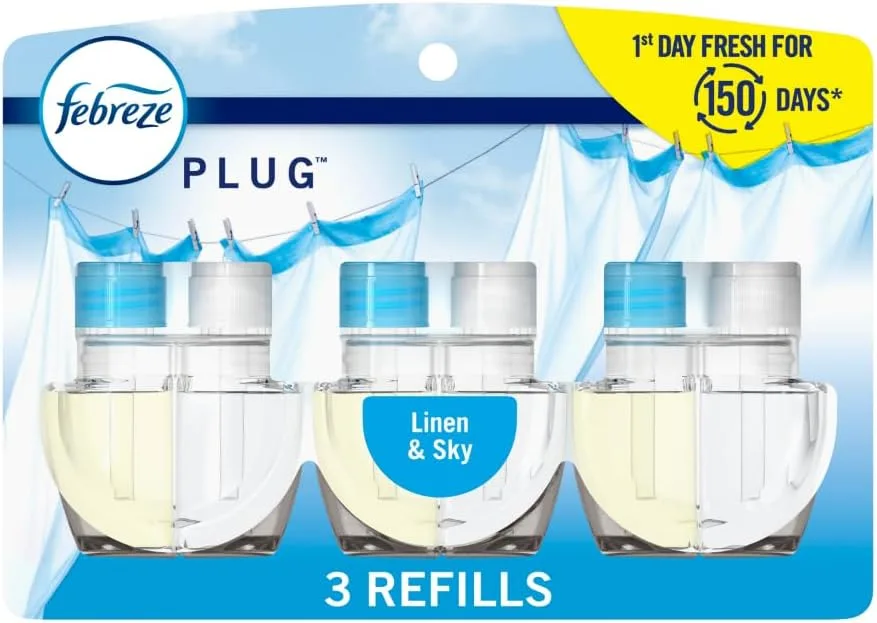 Febreze Plug-In Air Freshener, Odor-Fighting Scented Oil Refill, Air Fresheners for Home and Bathroom and Kitchen, Long Lasti