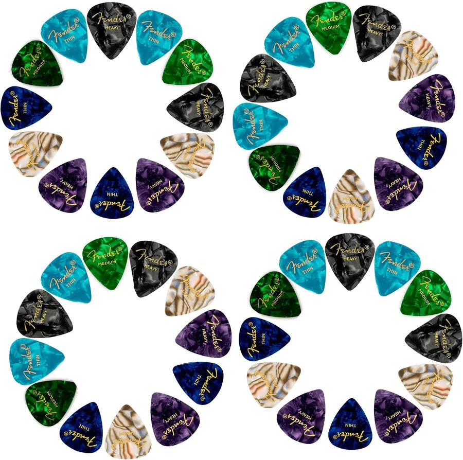 Fender Premium 48 Pack Picks Sampler - Includes Thin, Medium & Heavy Gauges (Austin Bazaar Exclusive)
