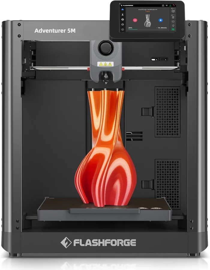 FLASHFORGE AD5M 3D Printer Fully Auto Calibration Print with 1-Click Max 600mm/s Speed, All-Metal CoreXY Structure Precise Pr