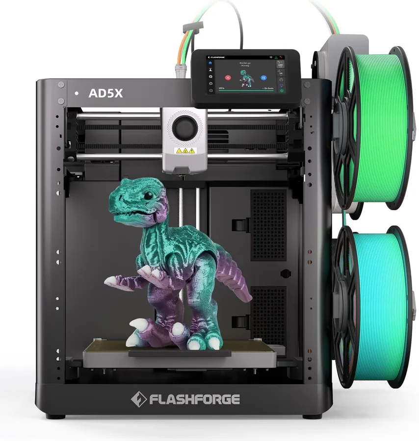 FLASHFORGE AD5X Multi-Material 3D Printer 4-Color Printing, 600mm/s Speed 1-Click Print with DIY IFS Creations, Full-Auto Cal