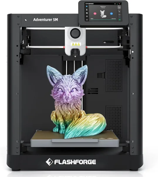 FLASHFORGE Adventurer 5M 3D Printer,Support Multi Materials, High Precision | 600mm/s Max Speed, CoreXY & Auto Bed Leveling,