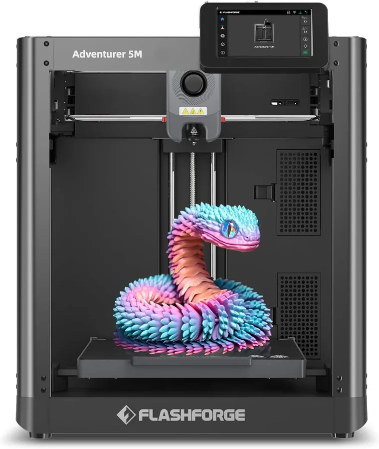 FLASHFORGE Adventurer 5M 3D Printer with Fully Auto Leveling, Max 600mm/s High Speed Printing, 280°C Direct Extruder with 3S