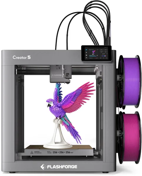 FLASHFORGE Creator 5 4-Toolhead Changer 3D Printer, Multi-Color & Multi-Material Printing, Near-Zero Waste System, 7s FlashSw